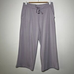 Lands' End Lounge Mid Rise Wide leg Crop Pajama Pants‎ Purple size small 6-8